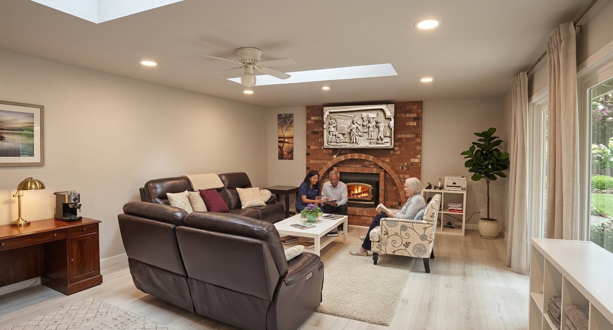 Warm, welcoming living room at Anna Home Care